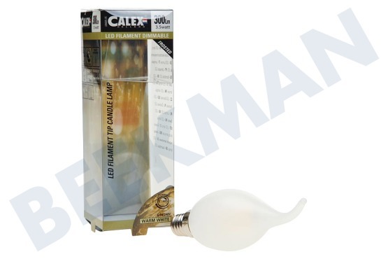 Calex  474495 Calex LED volglas Filament Tip-Kaarslamp Mat 3,5W 300lm