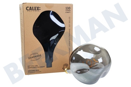Calex  2101001700 Calex XXL Organic EVO LED Dimbaar 6W E27 PS165 Titanium