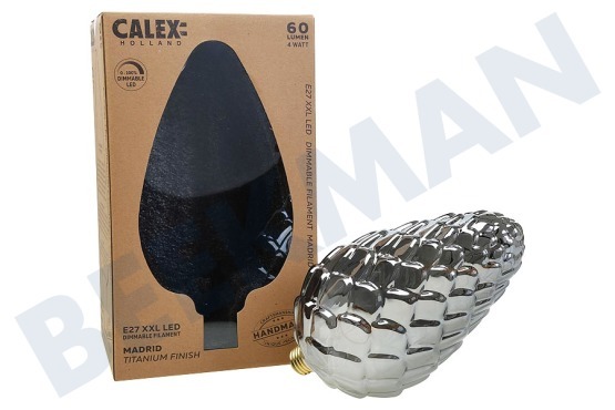 Calex  425990 Calex Madrid Led lamp 4W E27 Titanium dimbaar