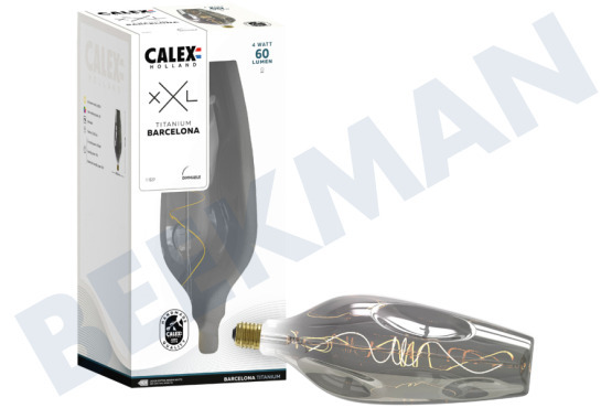 Calex  2101001900 Calex Barcelona Led lamp 4W E27 Titanium dimbaar