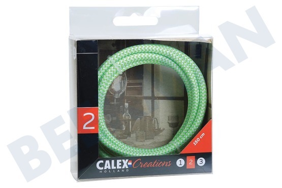 Calex  940238 Calex Textiel Omwikkelde Kabel Limoen/Wit 1,5m