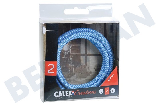Calex  940236 Calex Textiel Omwikkelde Kabel Blauw/Wit 1,5m