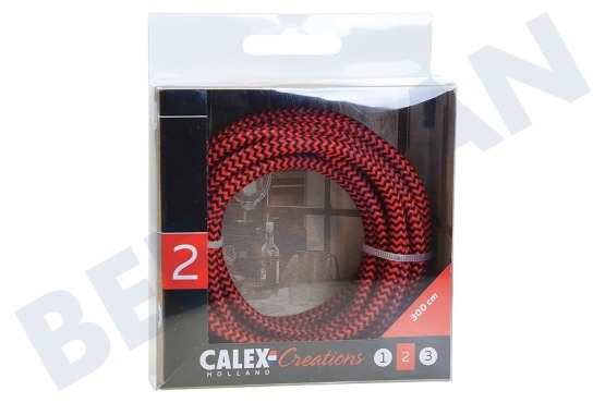 Calex  940282 Calex Textiel Omwikkelde Kabel Rood/Zwart 3m