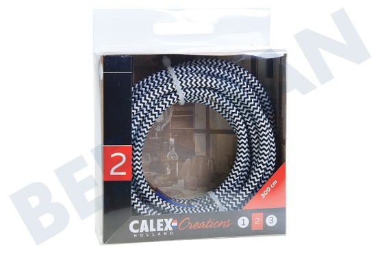 Calex  940286 Calex Textiel Omwikkelde Kabel Zwart/Wit 3m