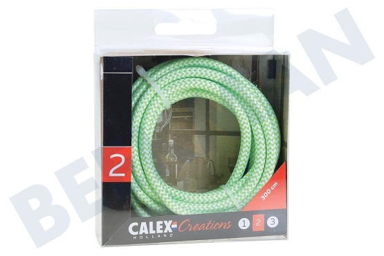 Calex  940280 Calex Textiel Omwikkelde Kabel Limoen/Wit 3m