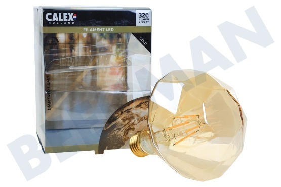 Calex  425442 Calex LED Volglas Diamantlamp 4W E27 Goud Dimbaar