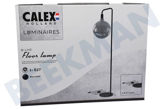 Calex  941400 Calex Vloerlamp, Zwart