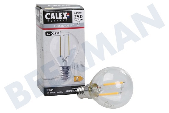 Calex  1101000800 Calex LED Volglas Filament Kogellamp 2W 250lm E14