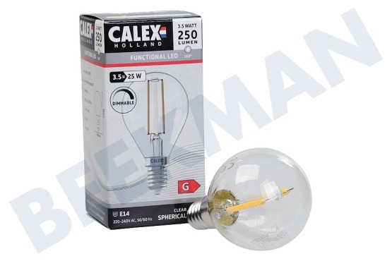 Calex  1101004500 LED volglas Filament Kogellamp Helder 3,5W E14