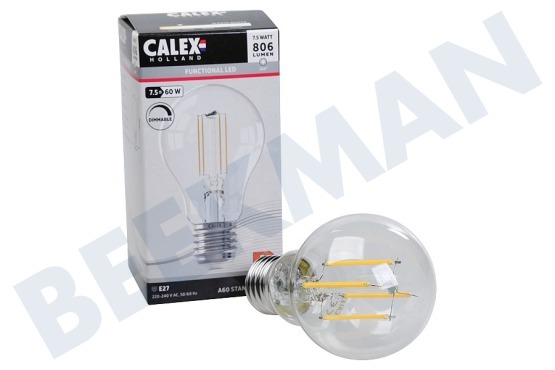 Calex  1101006900 LED Volglas Filament Standaardlamp 7.5W 806lm E27