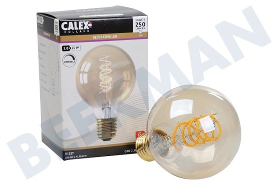 Calex  1001001300 Globe LED lamp Flexible Filament Gold E27 3,8W Dimbaar