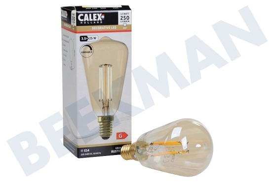 Calex  1101001500 LED Volglas Filament 3.5W E14 Gold ST48