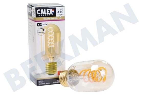 Calex  1001001800 Goud Flex Filament Buis T45 E27 5,5W Dimbaar