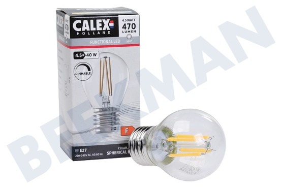 Calex  1101004300 LED Straight Filament Kogellamp Helder 4,5W E27