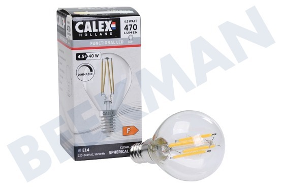 Calex  1101004200 LED Straight Filament Kogellamp Helder 4,5W E14