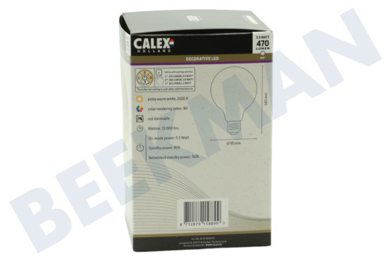 Calex  1001003400 Globe LED G95 Goud Flex Filament E27 5,5W