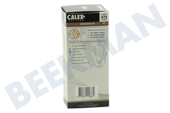 Calex  1001003300 LED Rustiek ST64 Goud Flex Filament E27 5,5W