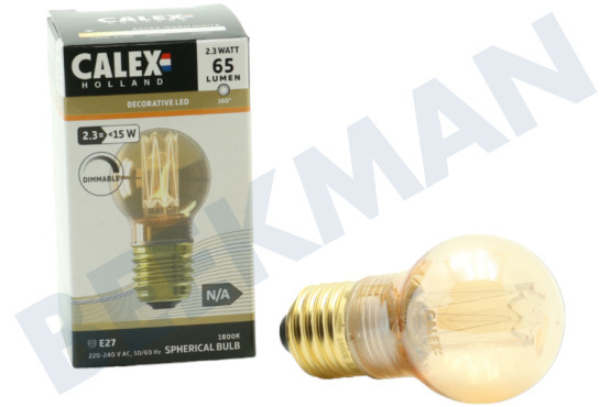 Calex  1201000200 LED Glasfiber P45 Goud SMD Dimbaar E27 2,3W