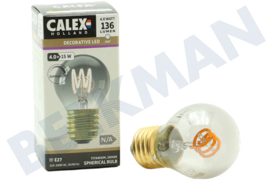 Calex  1001002300 LED Kogel P45 Titanium Flex Filament Dimbaar E27 4,0W