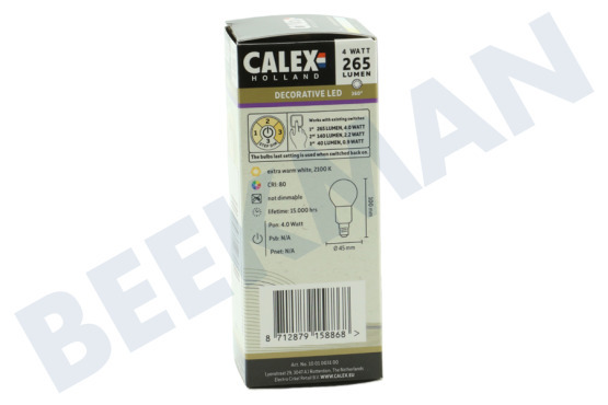 Calex  1001003100 LED Kogel P45 Goud Flex Filament E14 4,0W