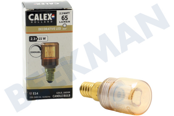 Calex  1201001500 LED Glassfiber T30x70 Goud SMD Dimbaar E14 2,3W