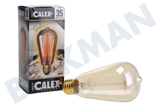 Calex  442418 Calex Heldere LL Goldline-lamp 240V 40W E27 Rustiek ST64