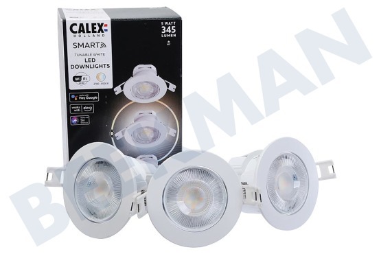 Calex  429278 Smart Wifi CCT Downlight, White, 3-Pack