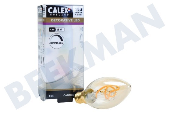 Calex  Kaars LED lamp Flexible Filament Gold E14 Dimbaar