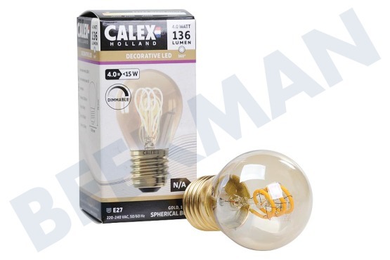 Calex  1001001500 LED Flexible Filament Goud E27 Dimbaar