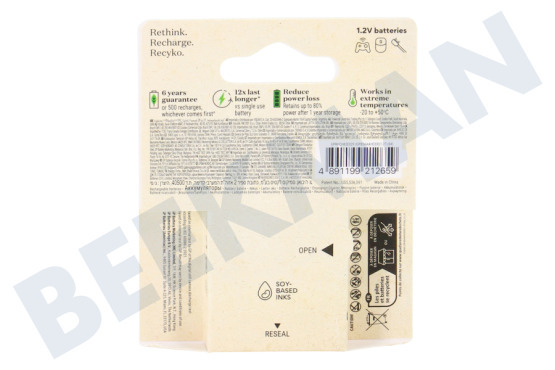 GP  LR03 ReCyko+ AAA 850 - 4 oplaadbare batterijen