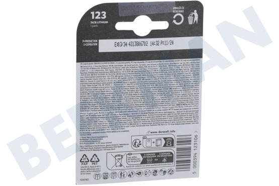 Duracell  CR123A Foto Batterie