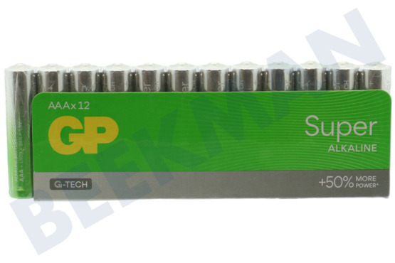 GP  LR03 AAA batterij GP Super Alkaline Multipack 1,5V 12 stuks