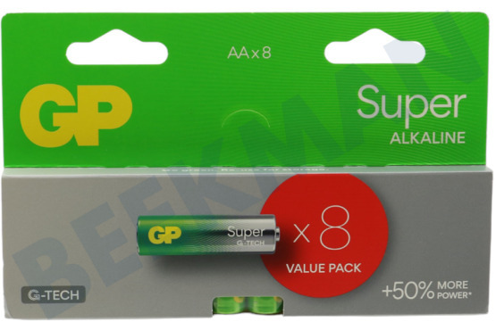 GP  LR06 AA batterij GP Super Alkaline Multipack 1,5V 8 stuks