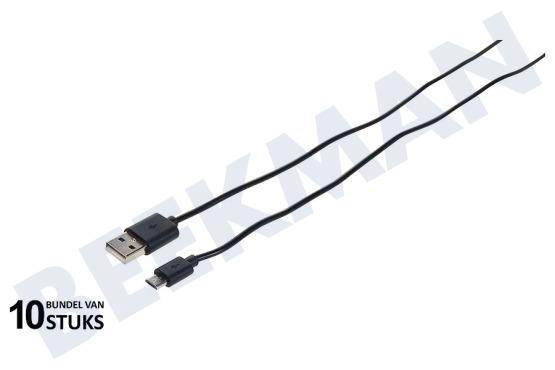 Universeel  USB Kabel Micro USB, Zwart 100cm