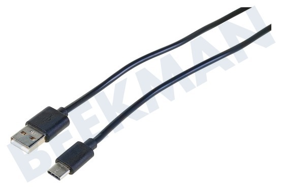 Universeel  USB Kabel USB Type C male naar USB Type A male, Zwart 1m