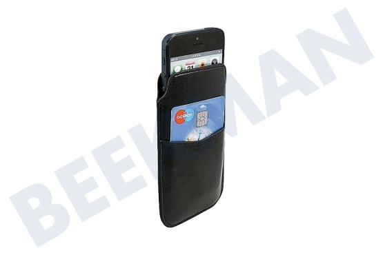 HTC  Sleeve Case Leder, 1 creditcard slot, met Pull tab, Zwart