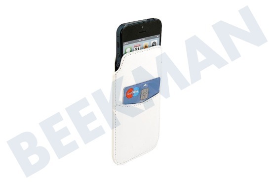 HTC  Sleeve Case Leder, 1 creditcard slot, met Pull tab, Wit