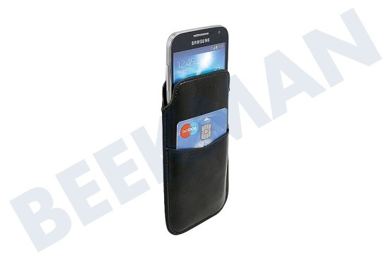 Apple  Sleeve Case Leder, 1 creditcard slot, met Pull tab, Zwart