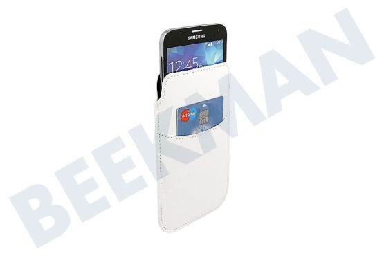 HTC  Sleeve Case Leder, 1 creditcard slot, met Pull tab, Wit