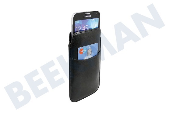 HTC  Sleeve Case Leder, 1 creditcard slot, met Pull tab, Zwart