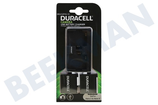 Duracell  DRUCGPH4-X2 Camera USB Battery Charger GoPro Hero 3 & 4