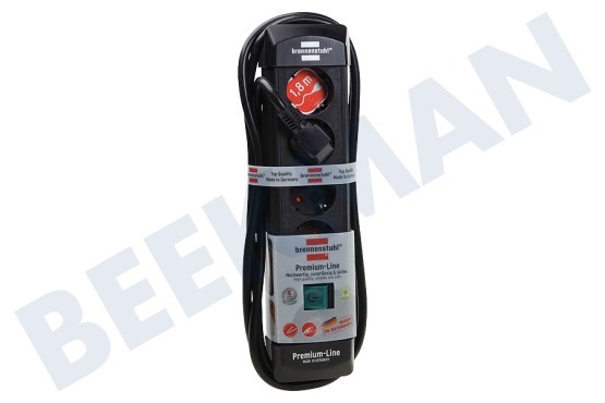 Brennenstuhl  Tafelcontactdoos 3x1,5mm2 3500W 16A Zwart 1,8M