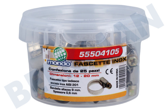 Universeel  Slangklem 12-20 mm -RVS-