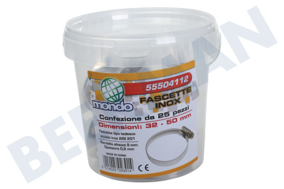 Universeel  Slangklem 32-50 mm -RVS-