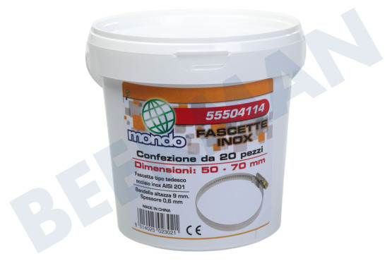 Universeel  Slangklem 50-70 mm -RVS-