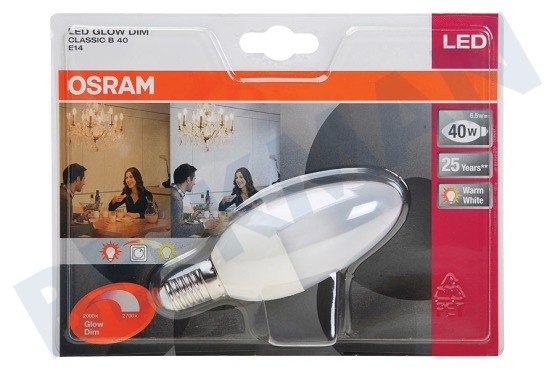 Osram  LED Glow Dim Classic B40 Mat Dimbaar 6.5W E14 470lm