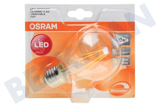 Osram  LED Retrofit Classic A60 Dimbaar Helder 7W E27 806lm 270