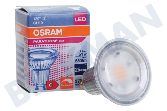 Osram  4058075609013 Parathom Reflectorlamp GU10 PAR16 7.2W Dimbaar