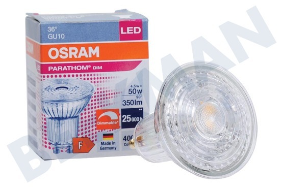 Osram  4058075608252 Parathom Reflectorlamp GU10 PAR16 4.5W Dimbaar