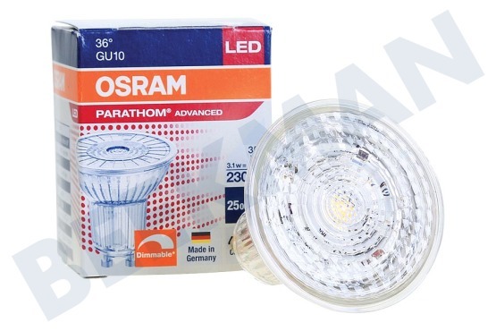 Osram  4058075797666 Parathom Reflectorlamp GU10 PAR16 3,4W Dimbaar